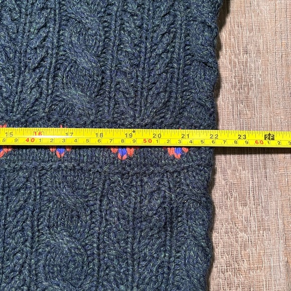 Vintage Woolrich Men’s XL Sweater Cable Knit Hunting Dogs Green Lodge Retro - Picture 9 of 12